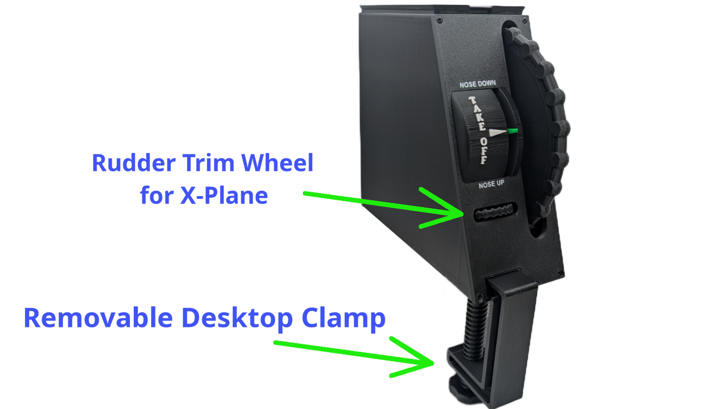Carb Heat, Throttle, Mixture Controller and Full Size Trim Wheel For Flight Simulators - Combo