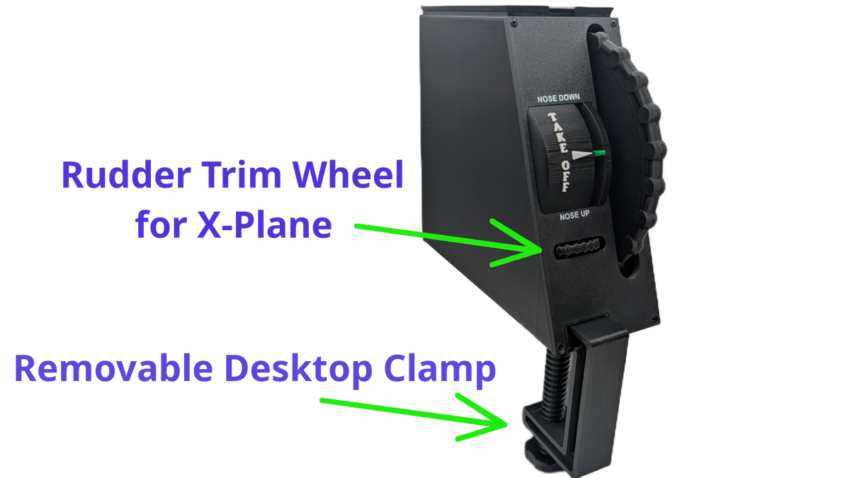 Flight Simulator Controller Full Size Elevator and Rudder Trim Wheel Controls - Flight Sim Stuff