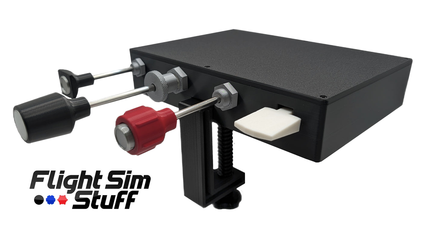 Vernier Carb Heat, Throttle, Mixture and Flaps Controller and Full Size Trim Wheel - Combo