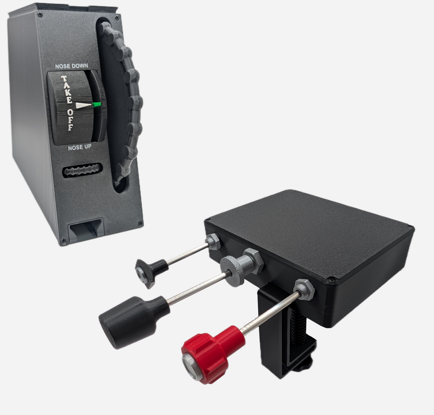 Carb Heat, Throttle, Mixture Controller and Full Size Trim Wheel For Flight Simulators - Combo