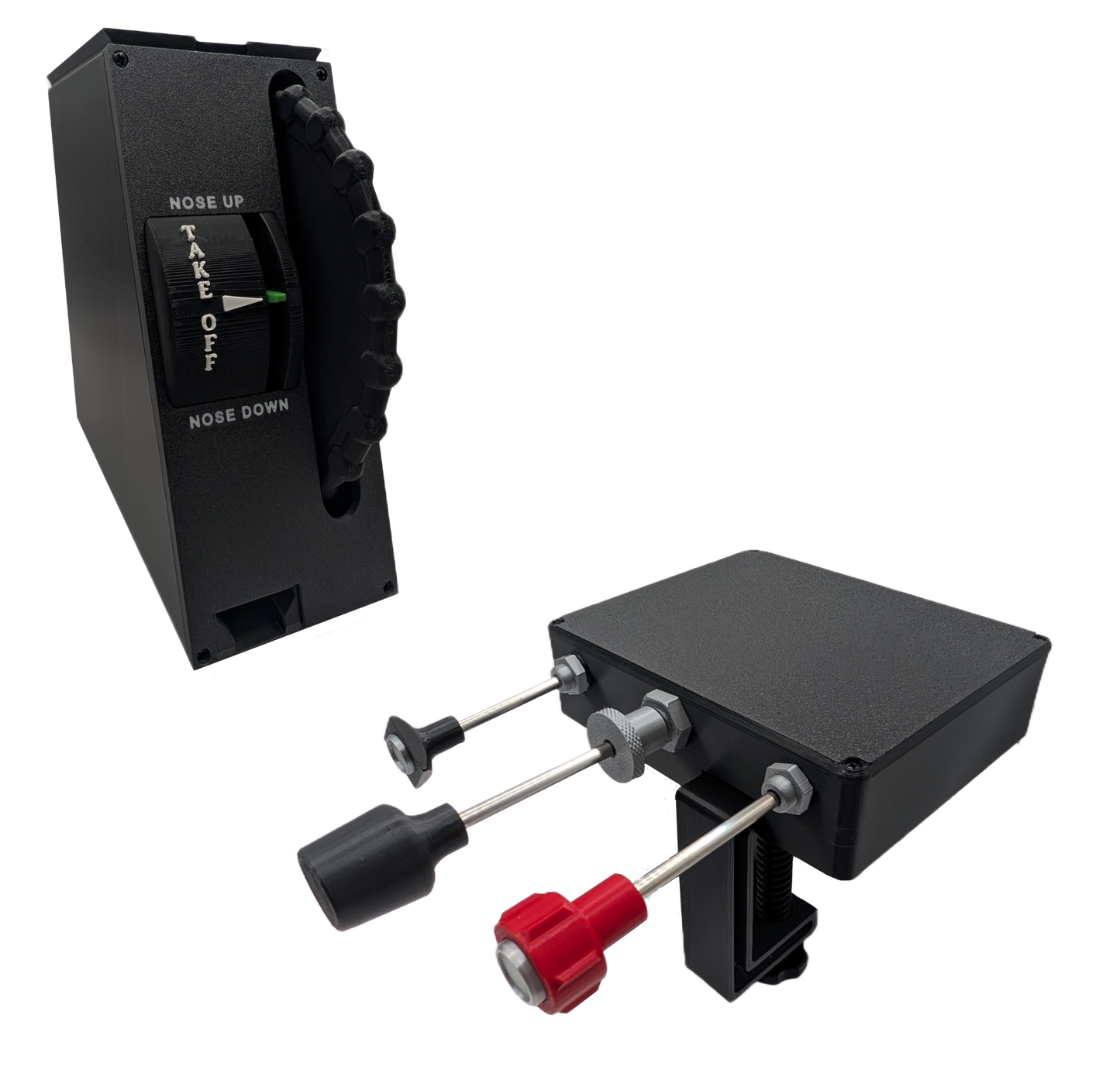 Carb Heat, Throttle, Mixture Controller and Full Size Trim Wheel For Flight Simulators - Combo