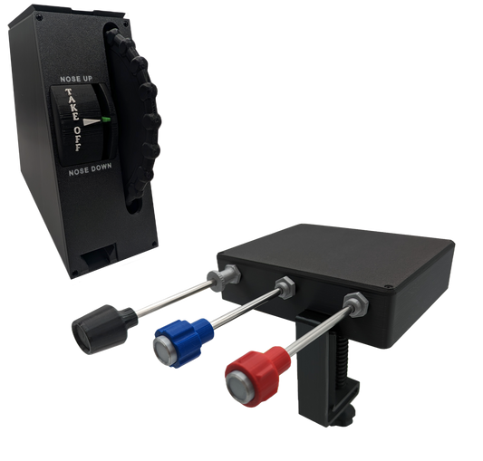 Throttle, Propeller, Mixture (TPM) Controller and Full Size Trim Wheel For Flight Simulators - Combo