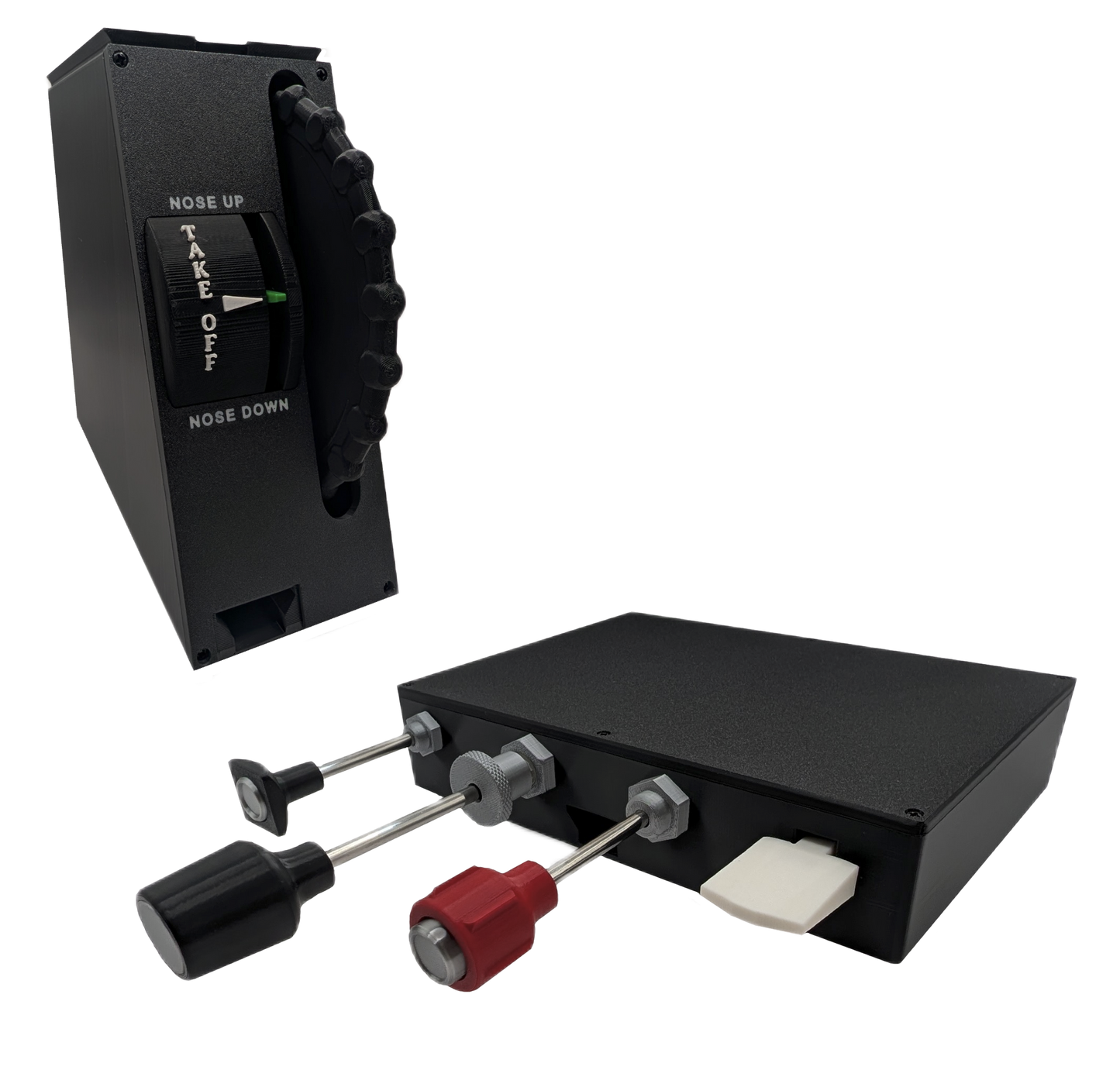 Vernier Carb Heat, Throttle, Mixture and Flaps Controller and Full Size Trim Wheel - Combo
